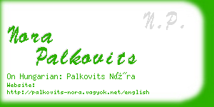 nora palkovits business card